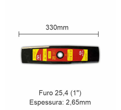 Lâmina para Roçadeira 330 x 25 x 2,65mm - AÇO ESPECIAL